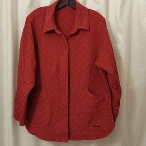 Women's Textured Twill Jacket w/pockets, red